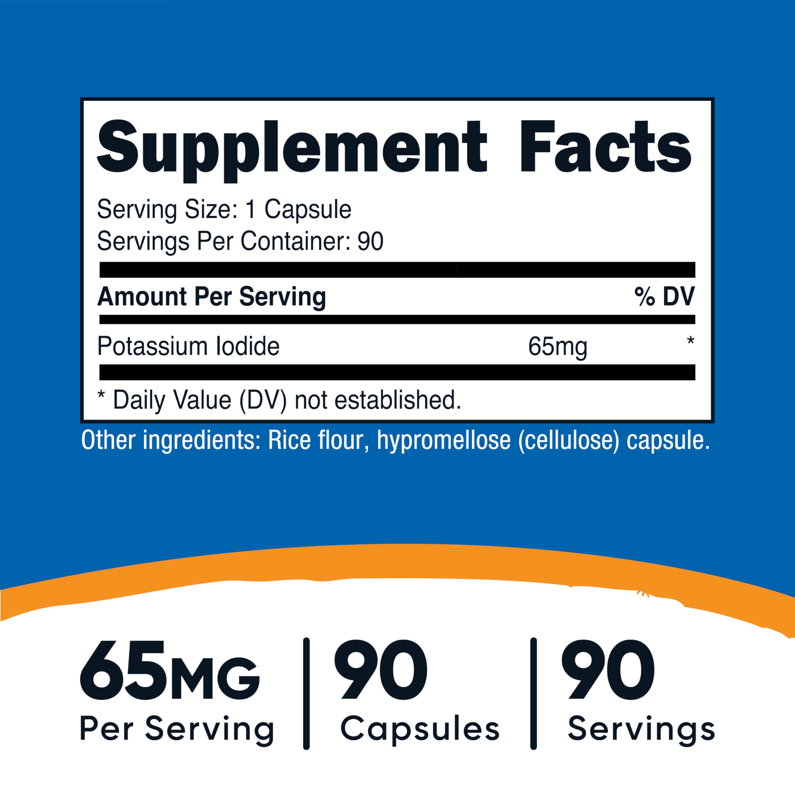 65 mg Potassium Iodide per serving label