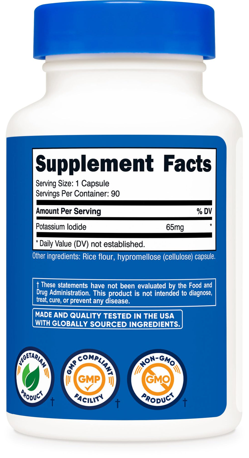 ISO-accredited lab testing for Nutricost potassium iodide