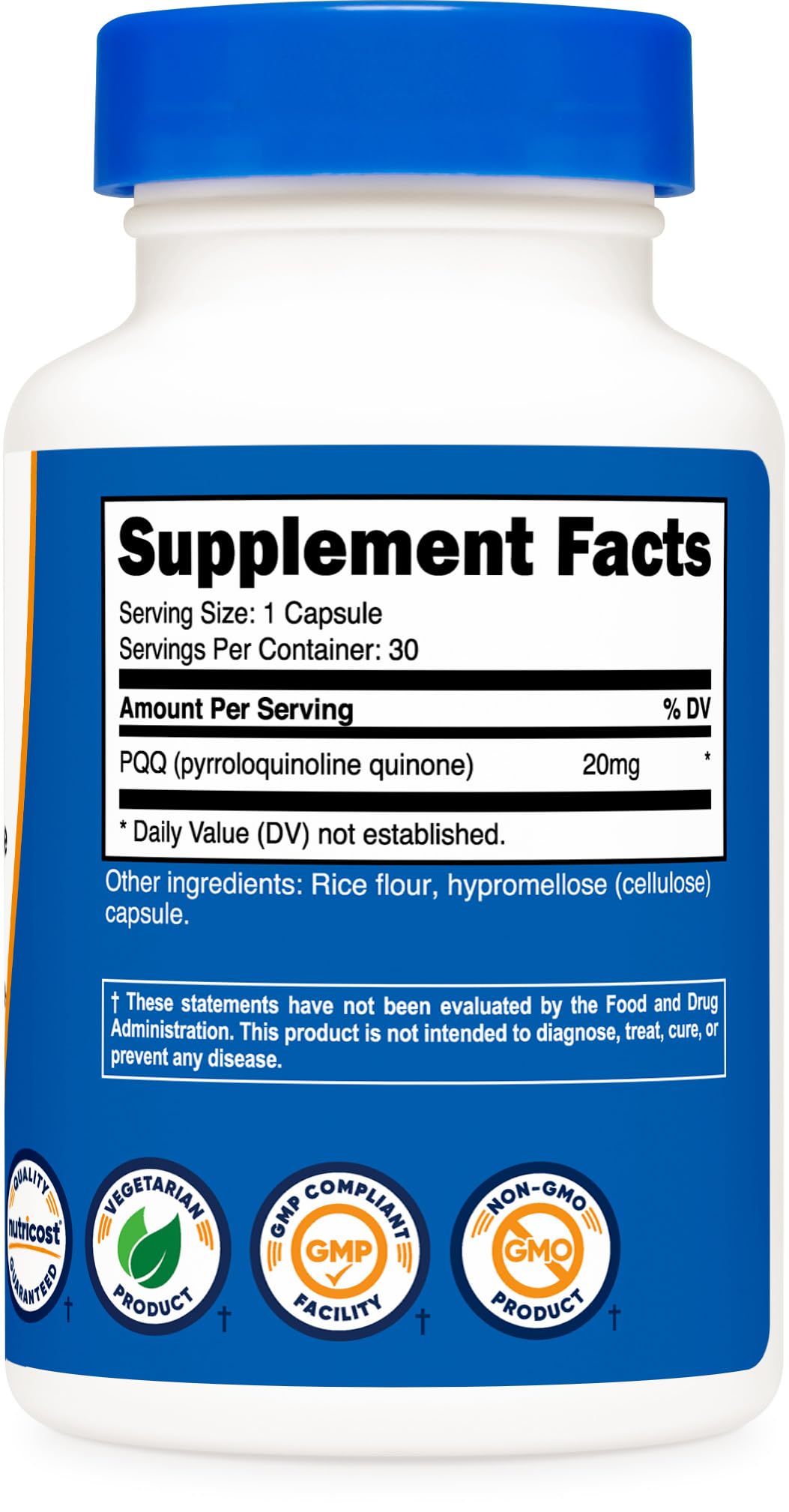 Third-party testing seal on Nutricost PQQ