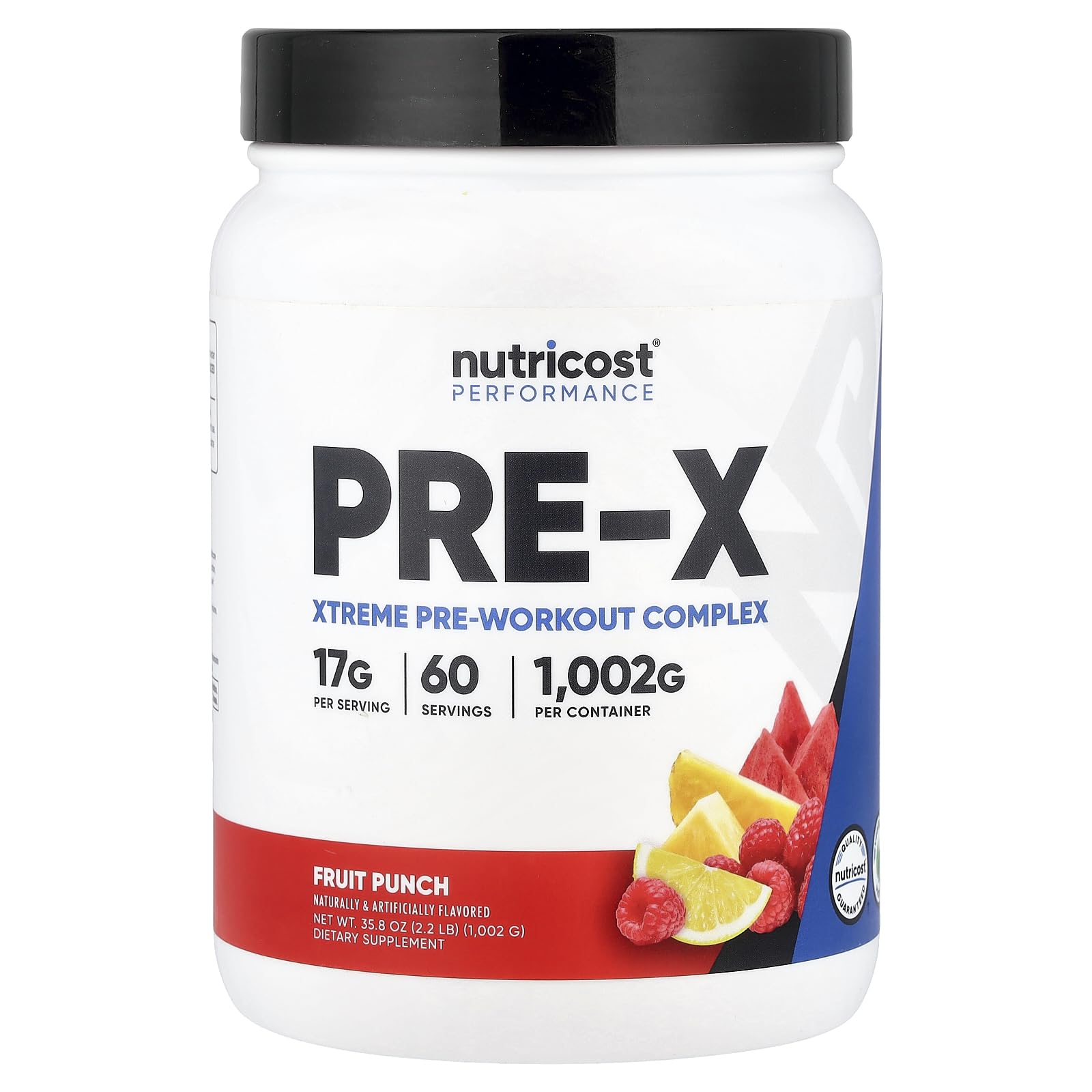 Nutricost Pre-X Xtreme Pre-Workout Powder Fruit Punch bottle image