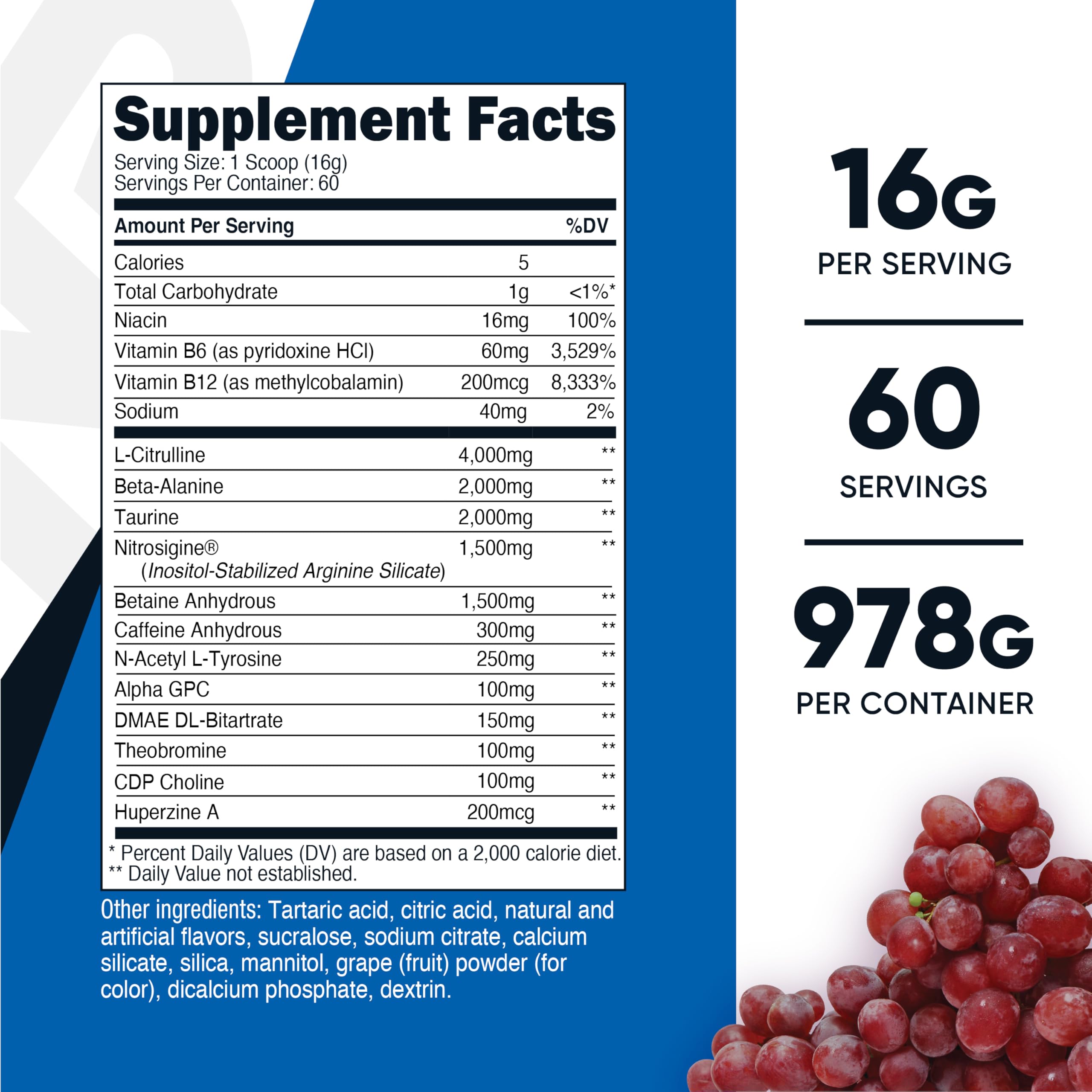 Scooper next to Nutricost Pre-X Xtreme Pre-Workout Powder bottle