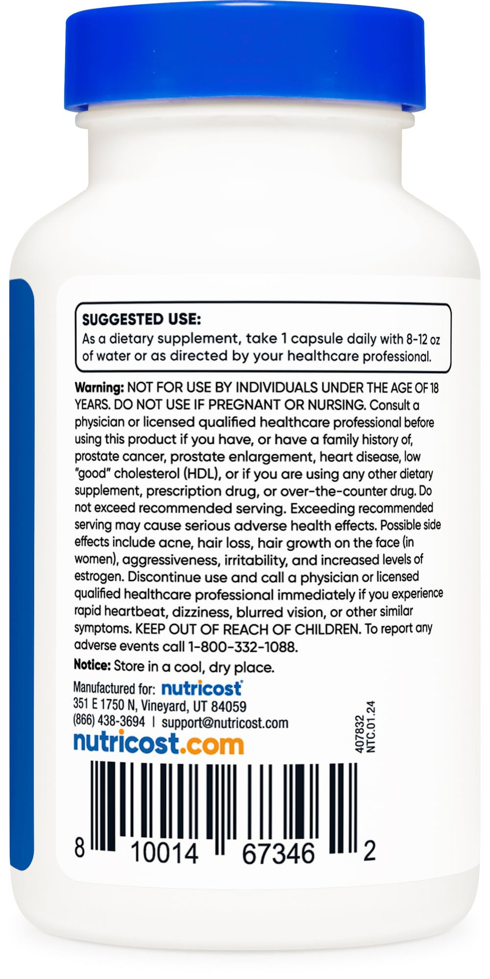 Nutricost Pregnenolone 10mg bottle against white background