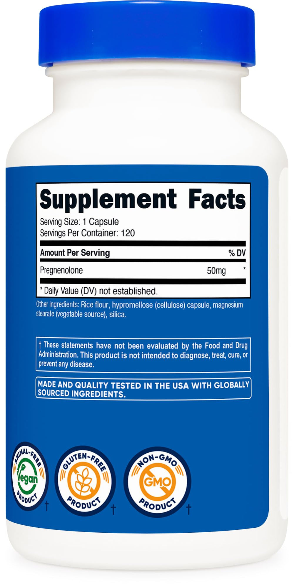 GMP-compliant manufacturing facility for Nutricost Pregnenolone (third-party tested)