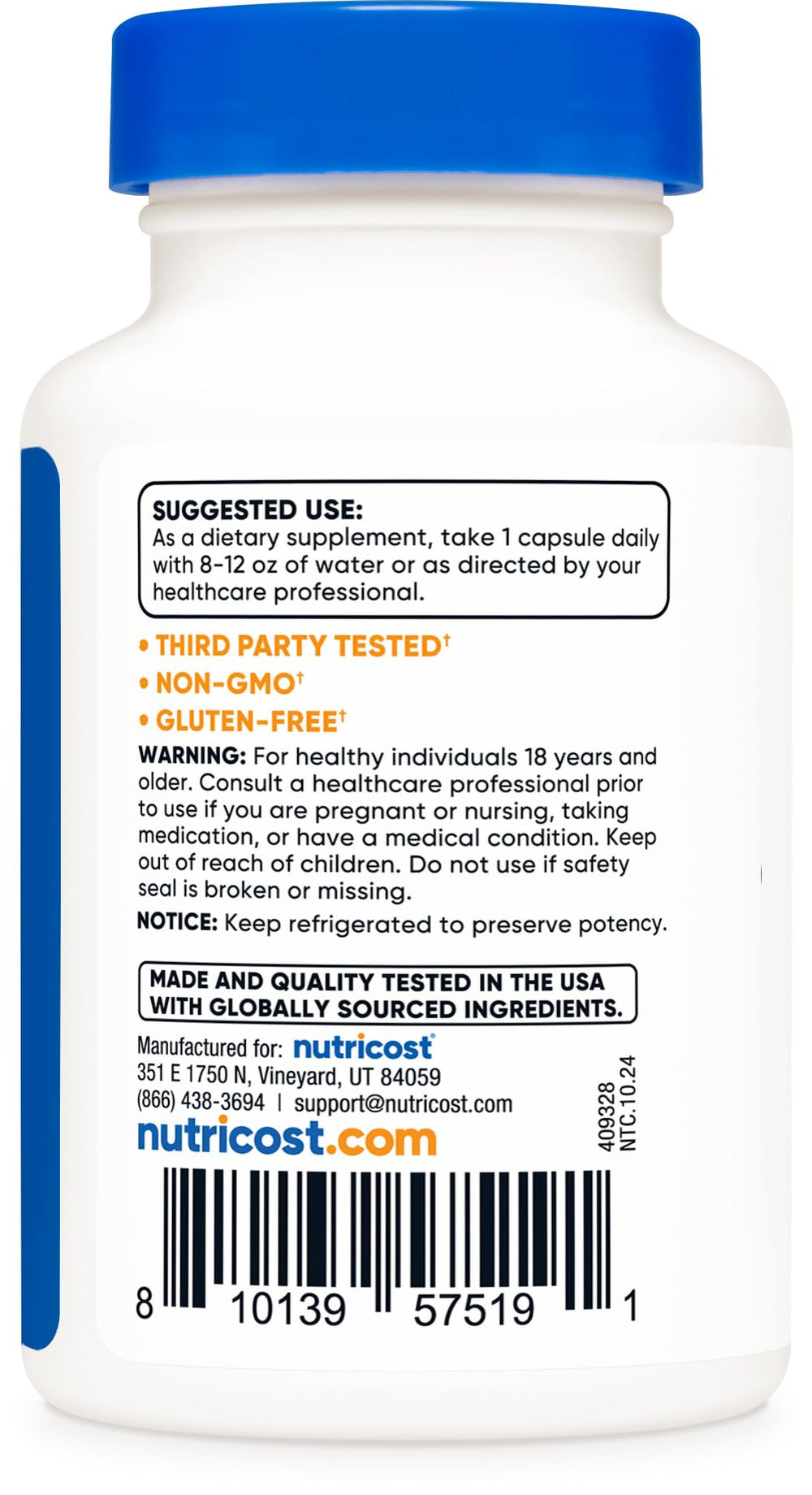 Nutricost Probiotic Complex packaging highlighting 40B CFU