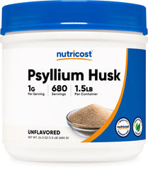 Front view of Nutricost Psyllium Husk Powder 1.5 lbs