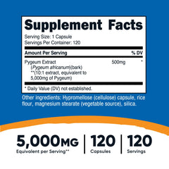 Nutricost Pygeum bottle showing 120 servings