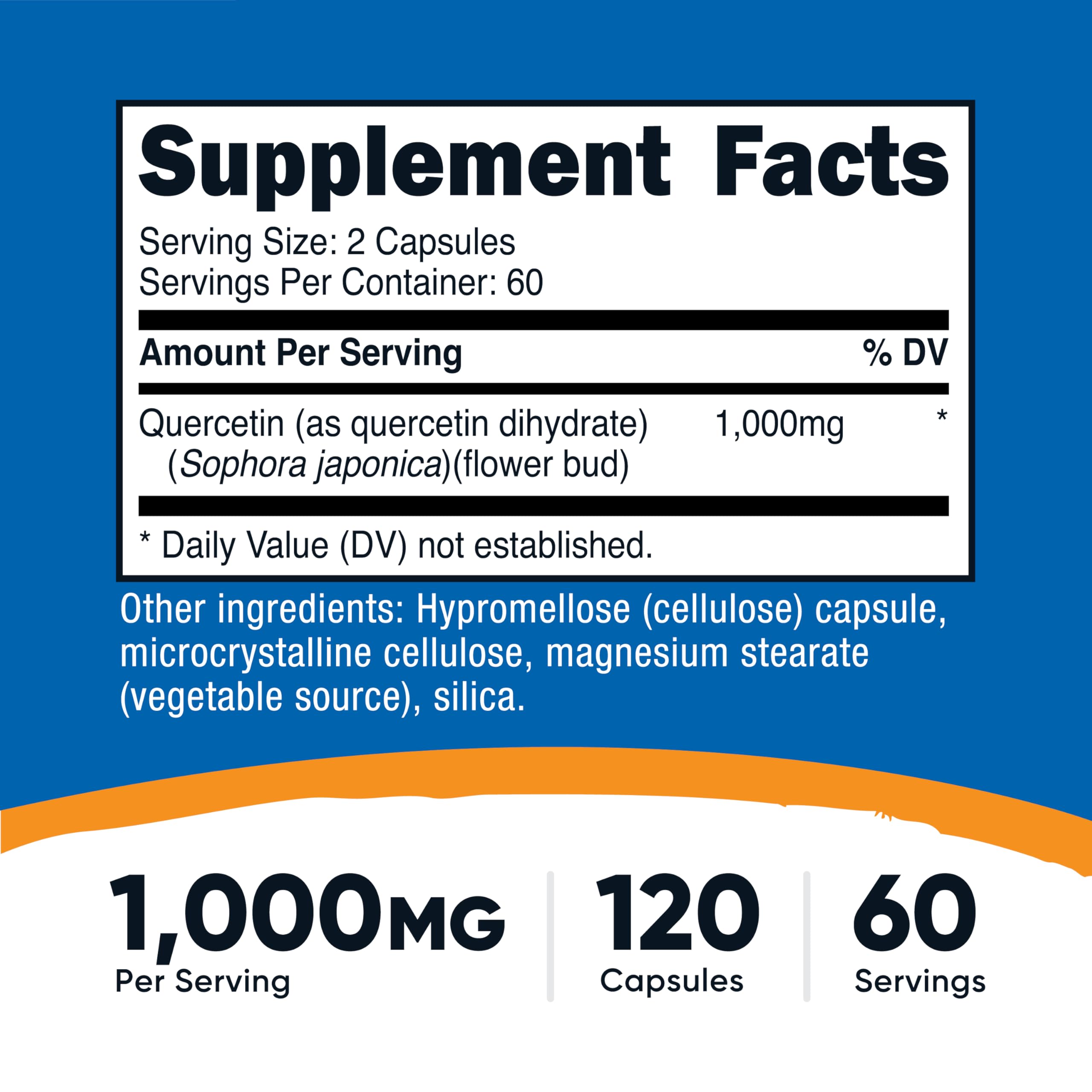 Illustration showing Quercetin 1000mg per serving