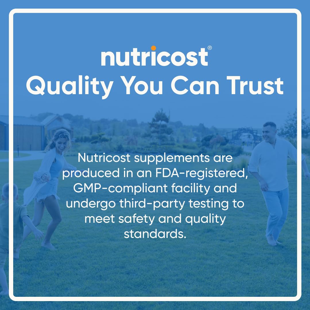 Back label and nutrition facts on Nutricost Quercetin packaging