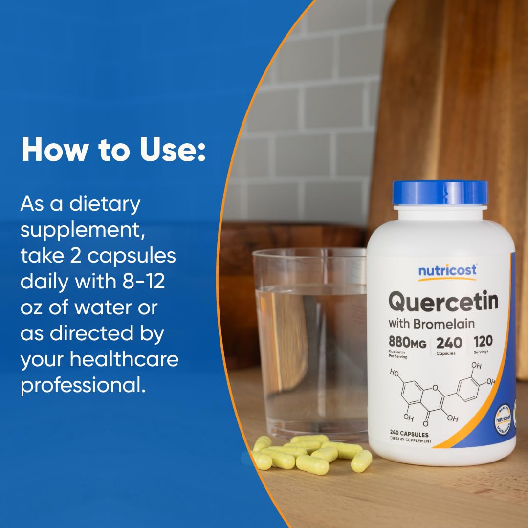 Infographic of quercetin and bromelain benefits