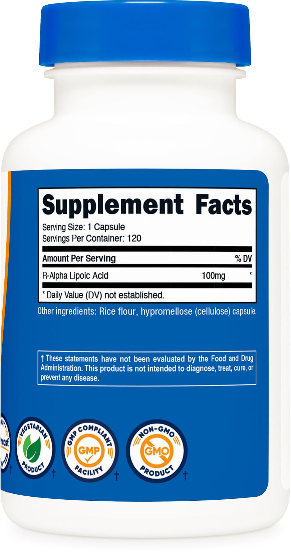 Nutricost R-Alpha Lipoic Acid 100mg product hero packshot