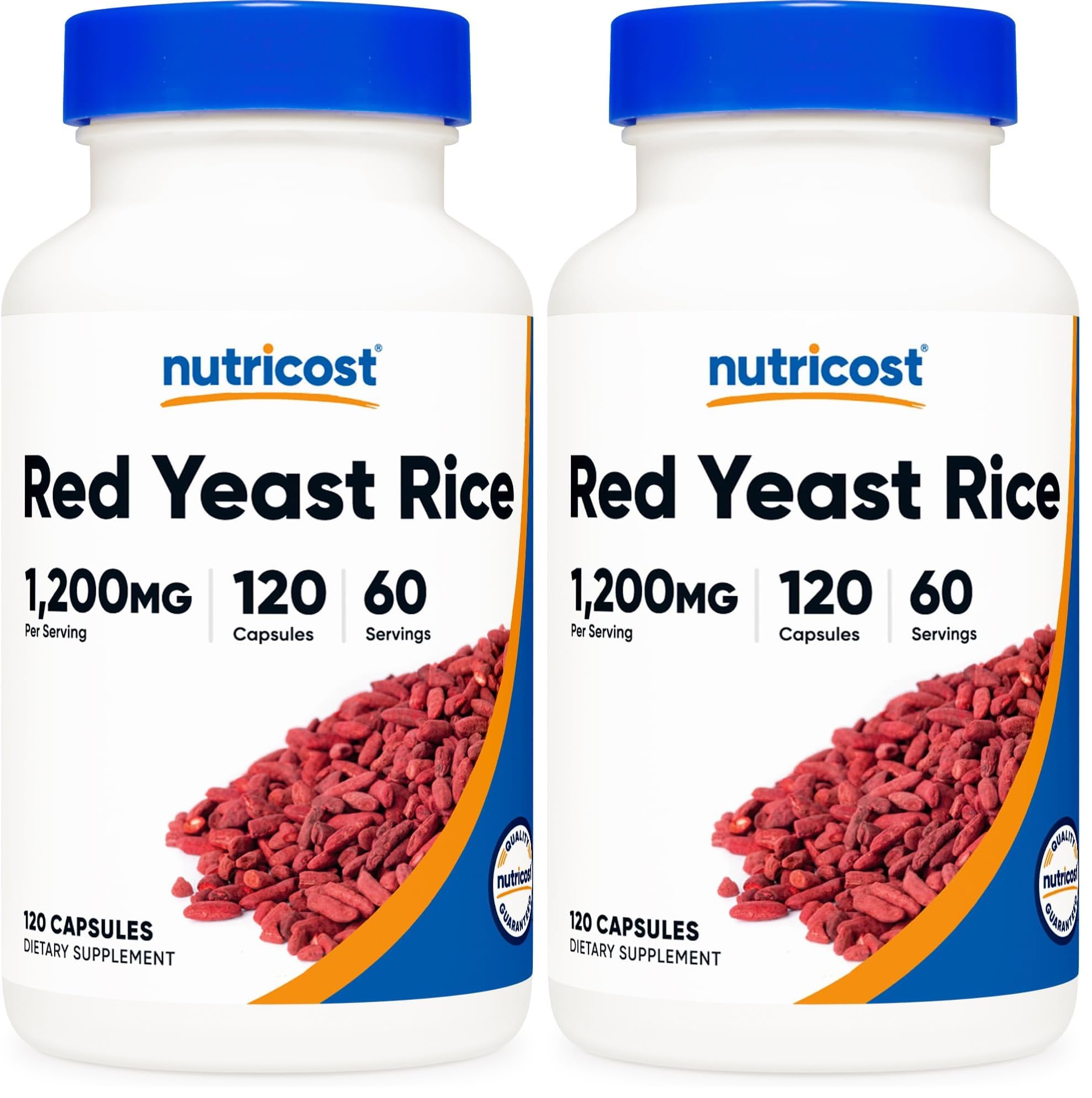 Nutricost Red Yeast Rice 1200mg bottle with 120 capsules (pack of 2)