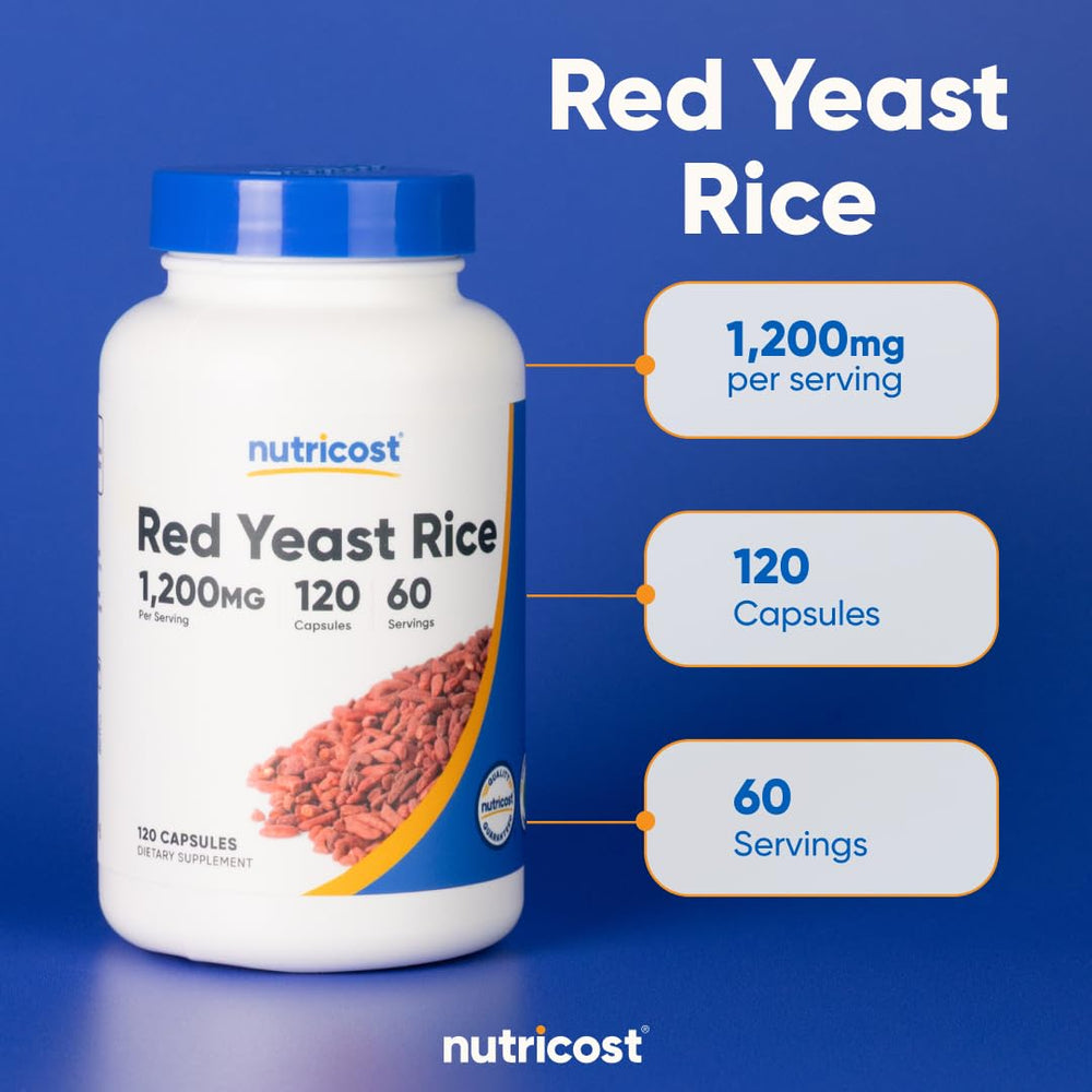 Two Nutricost Red Yeast Rice 1200mg bottles in pack