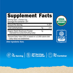 Scoop showing 1 gram serving of Reishi powder