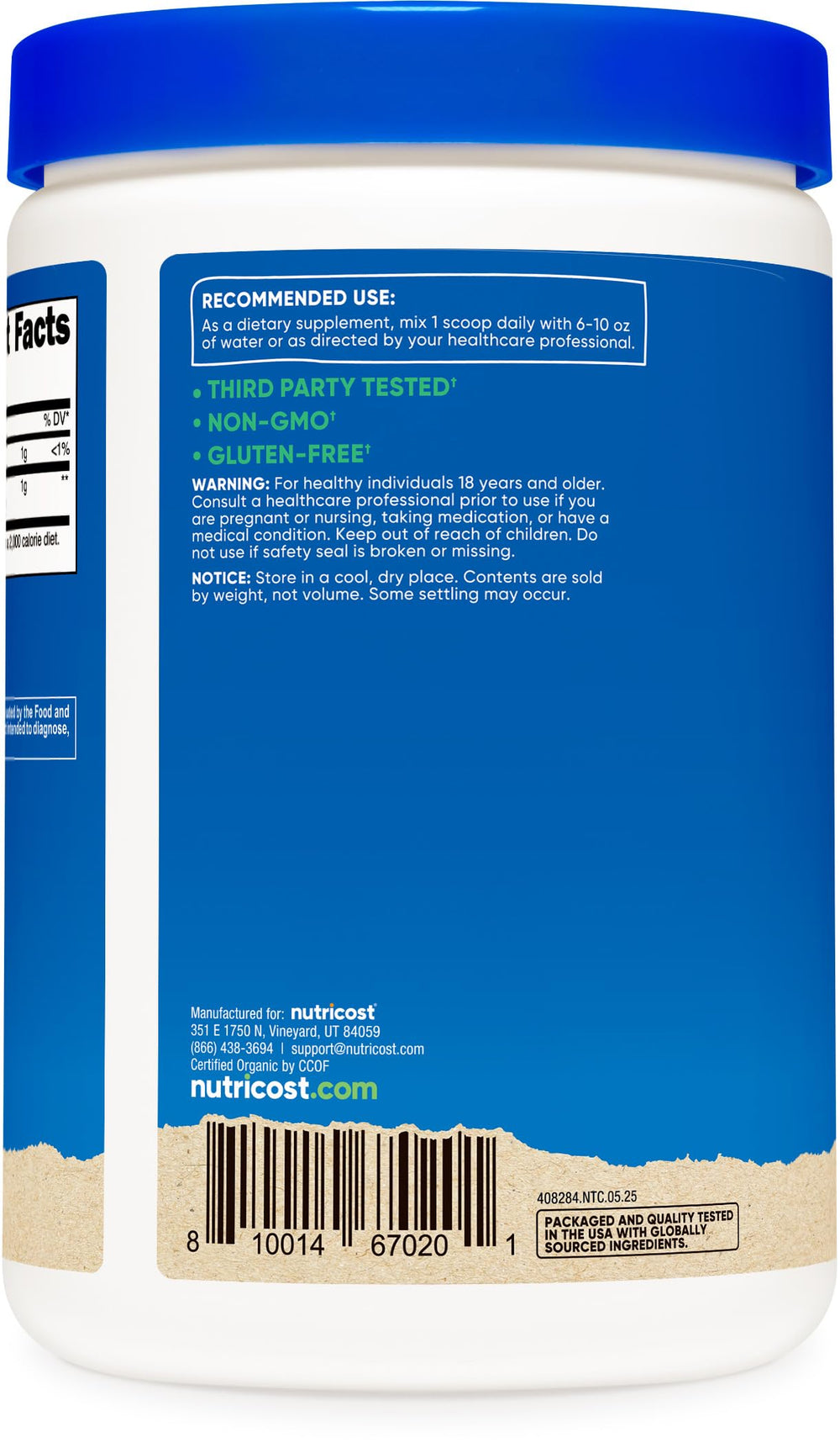 Third-party tested GMP compliant FDA facility seal