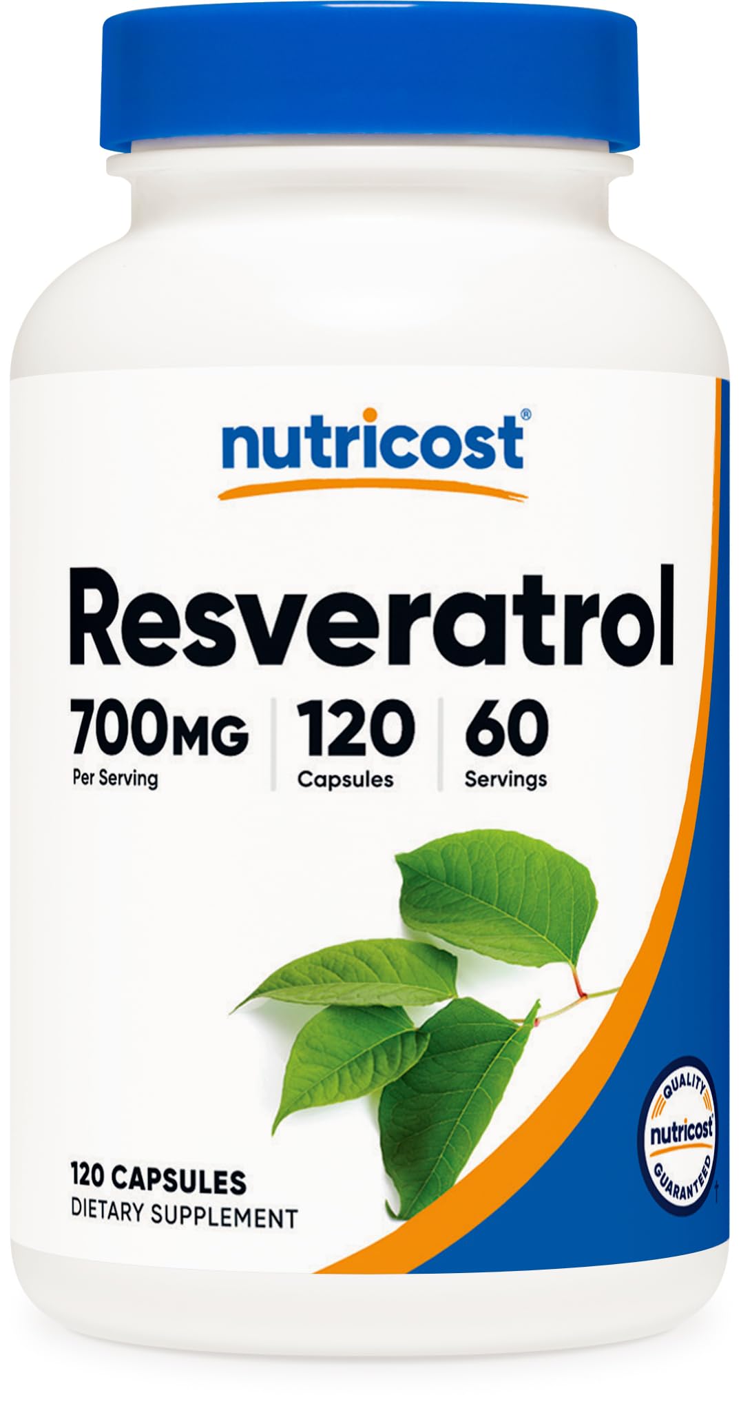 Nutricost Resveratrol 700mg bottle with 120 vegan capsules