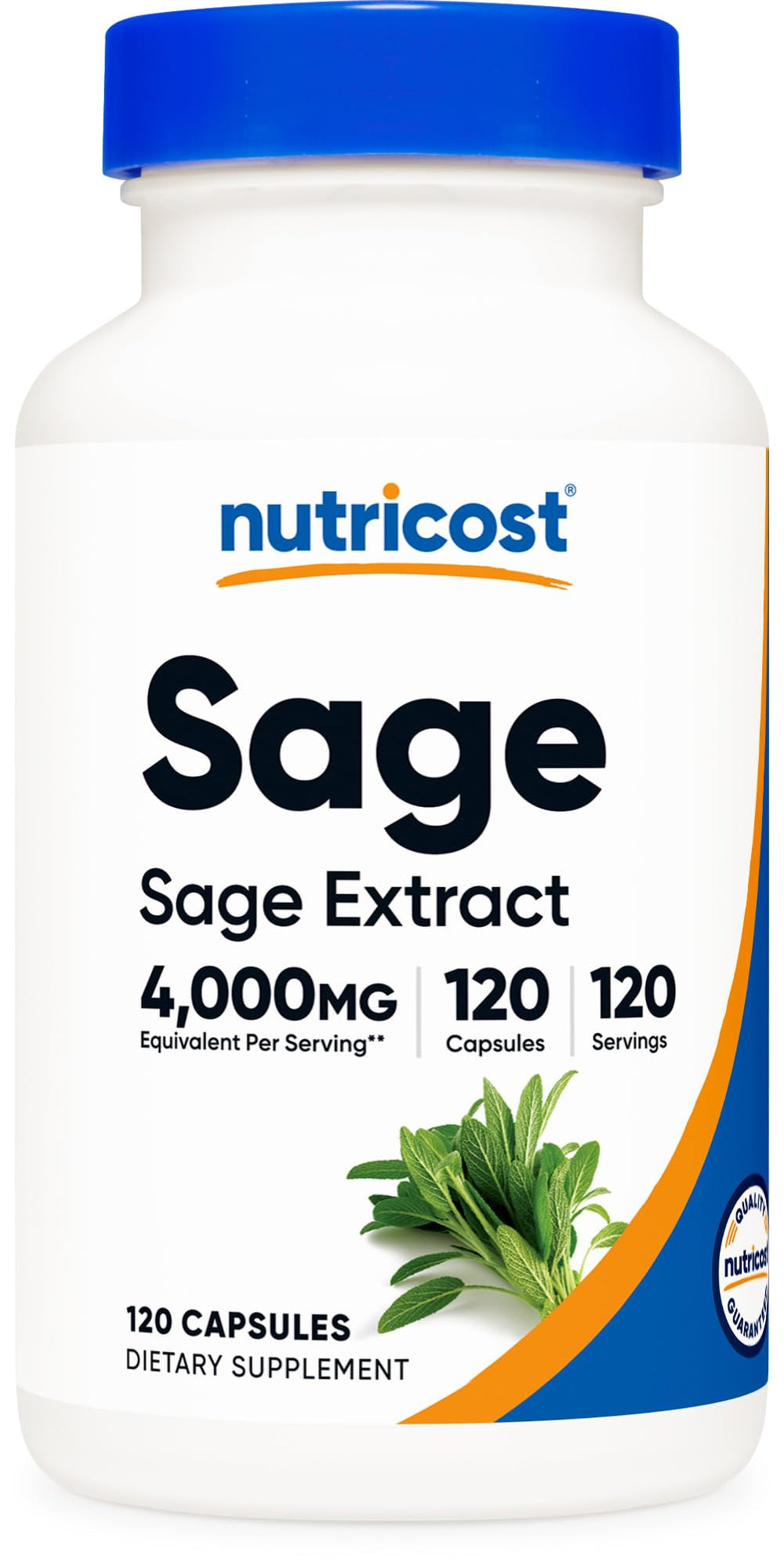 Nutricost Sage Extract 120 vegan capsules front view