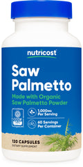 Nutricost Saw Palmetto 1000mg bottle with 120 vegetarian capsules