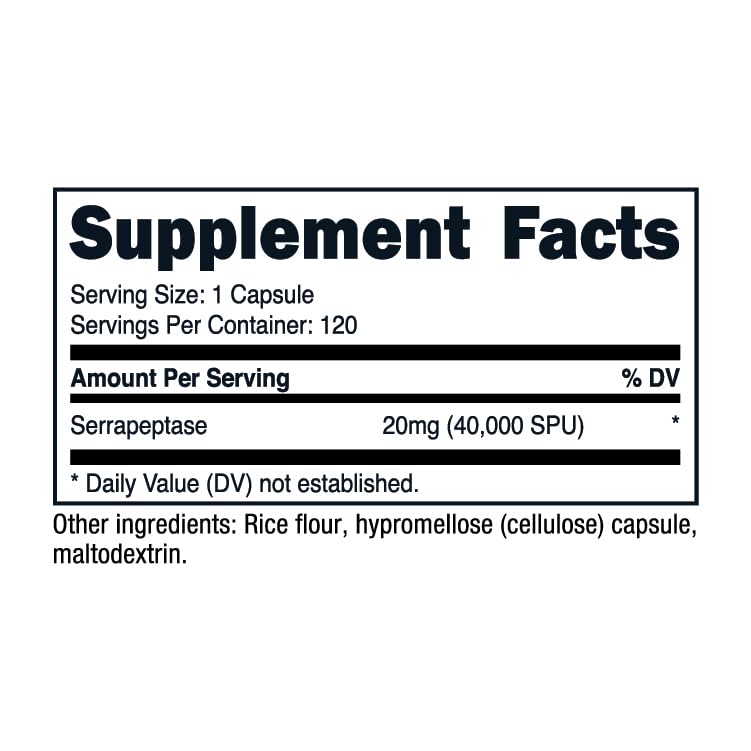 Nutricost Serrapeptase packaging and bottle