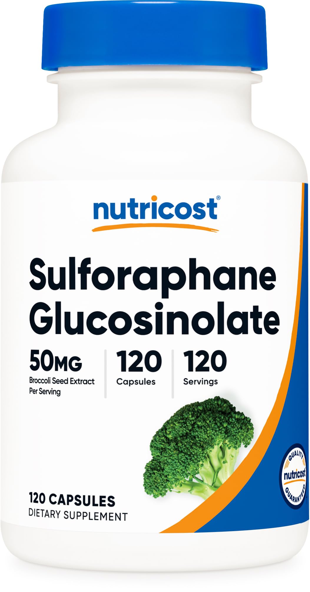Nutricost SGS Sulforaphane Glucosinolate bottle label – 120 capsules