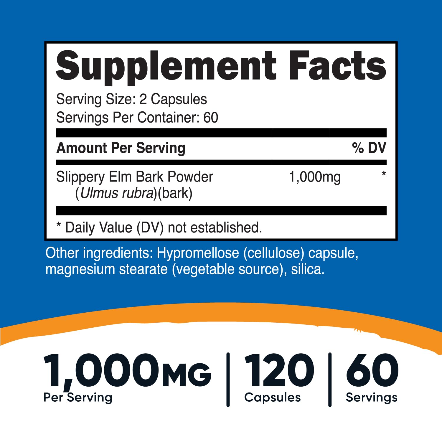 Label showing 1000 mg per serving