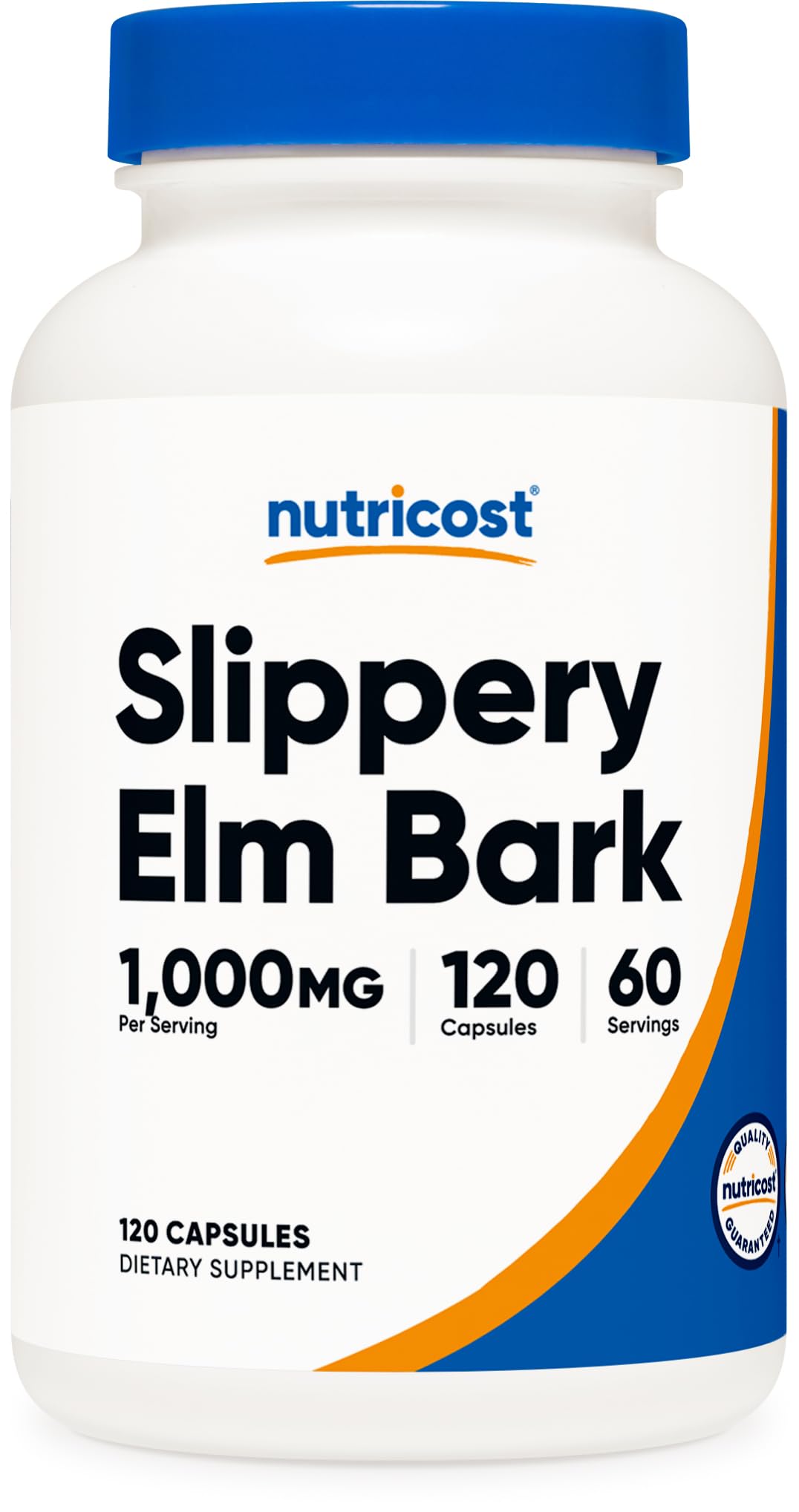 Bottle of Nutricost Slippery Elm Bark Capsules, 120-count