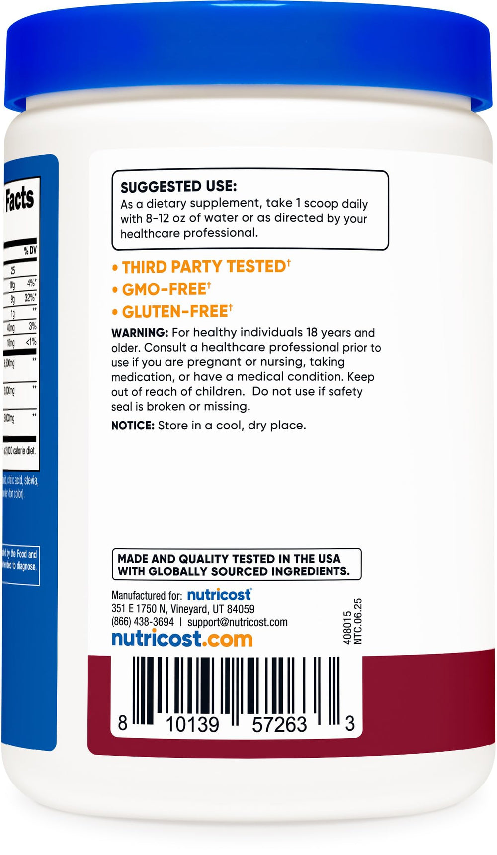 Non-GMO vegan gluten-free label close-up