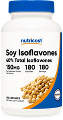 Nutricost Soy Isoflavones bottle with 180 veggie capsules