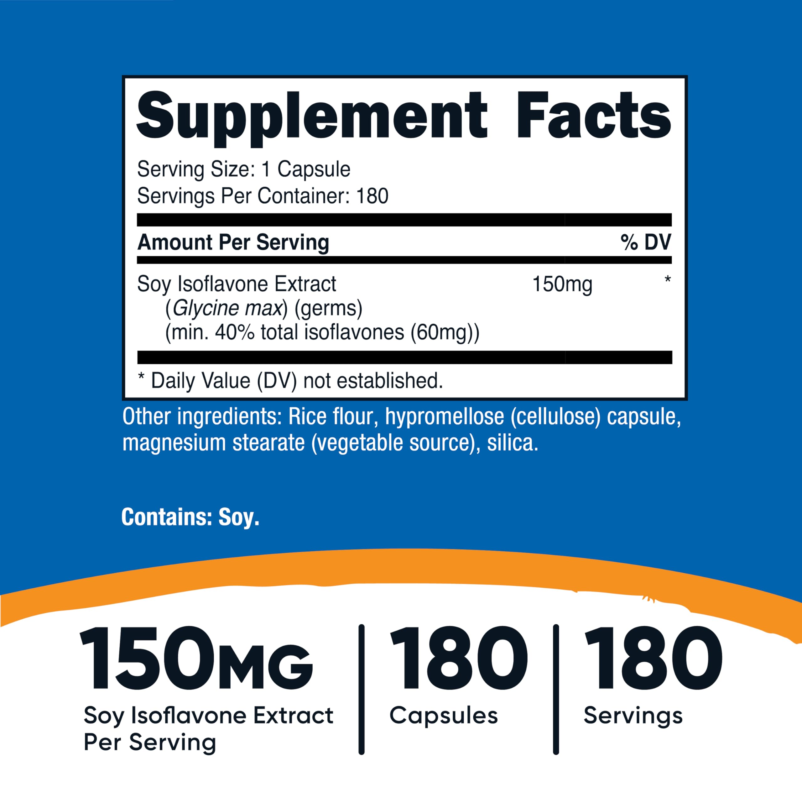 Close-up of Nutricost Soy Isoflavones capsules