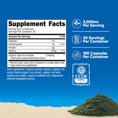 Nutricost Spirulina 3,000mg bottle label close-up