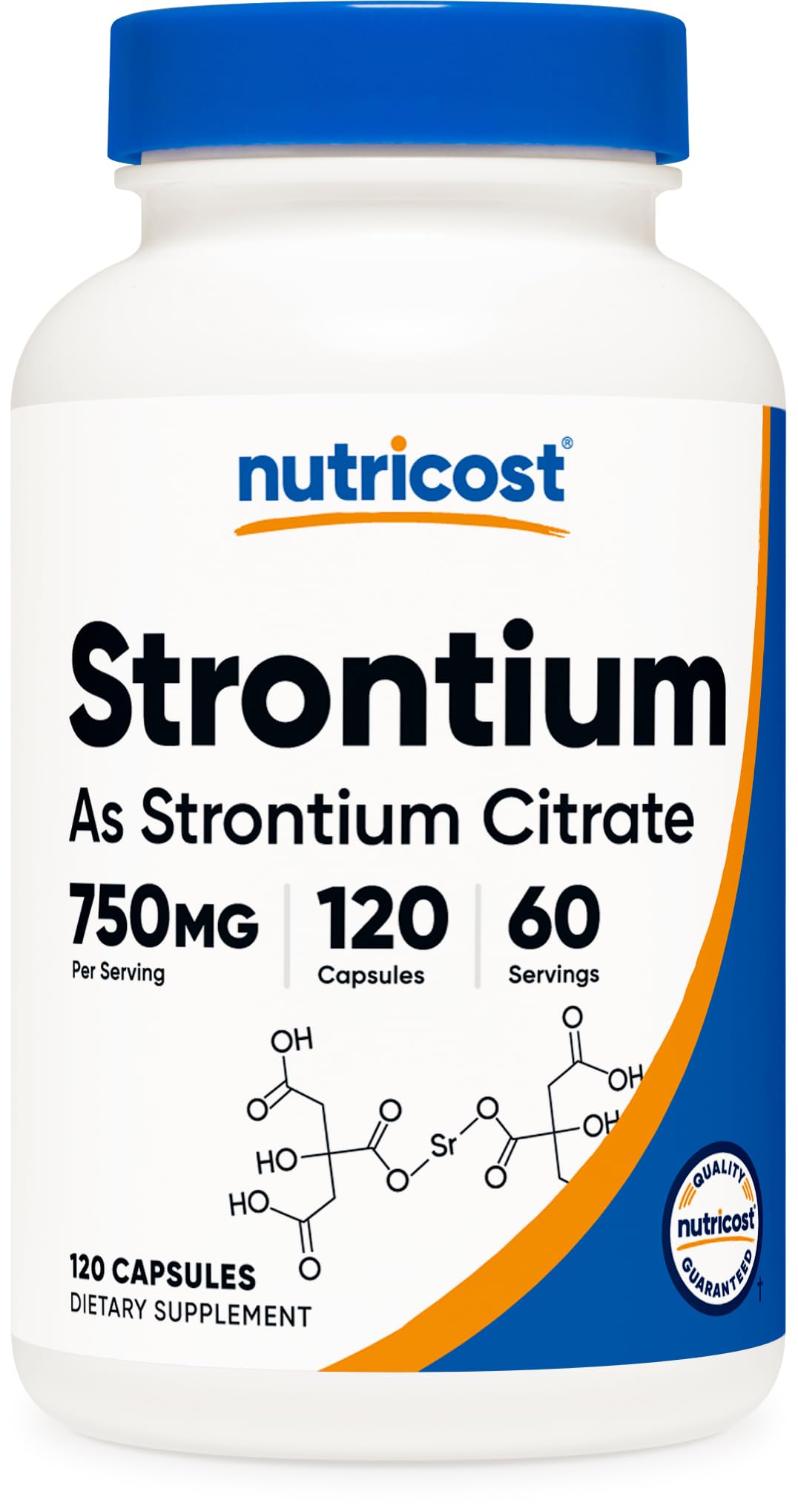 Nutricost Strontium Citrate 750mg bottle - front view