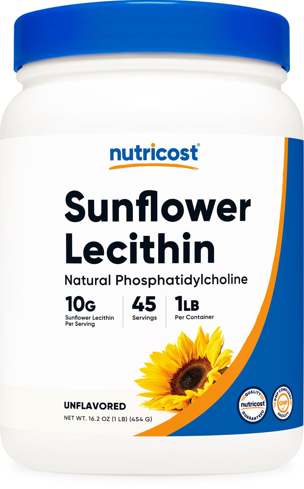 Nutricost Sunflower Lecithin 1 lb container
