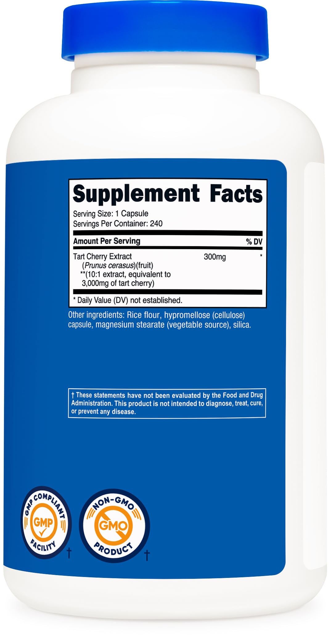 Serving size 1 capsule with 240 vegetarian servings per bottle