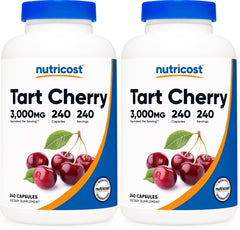 Nutricost Tart Cherry Extract bottle front, 2-pack, vegetarian capsules