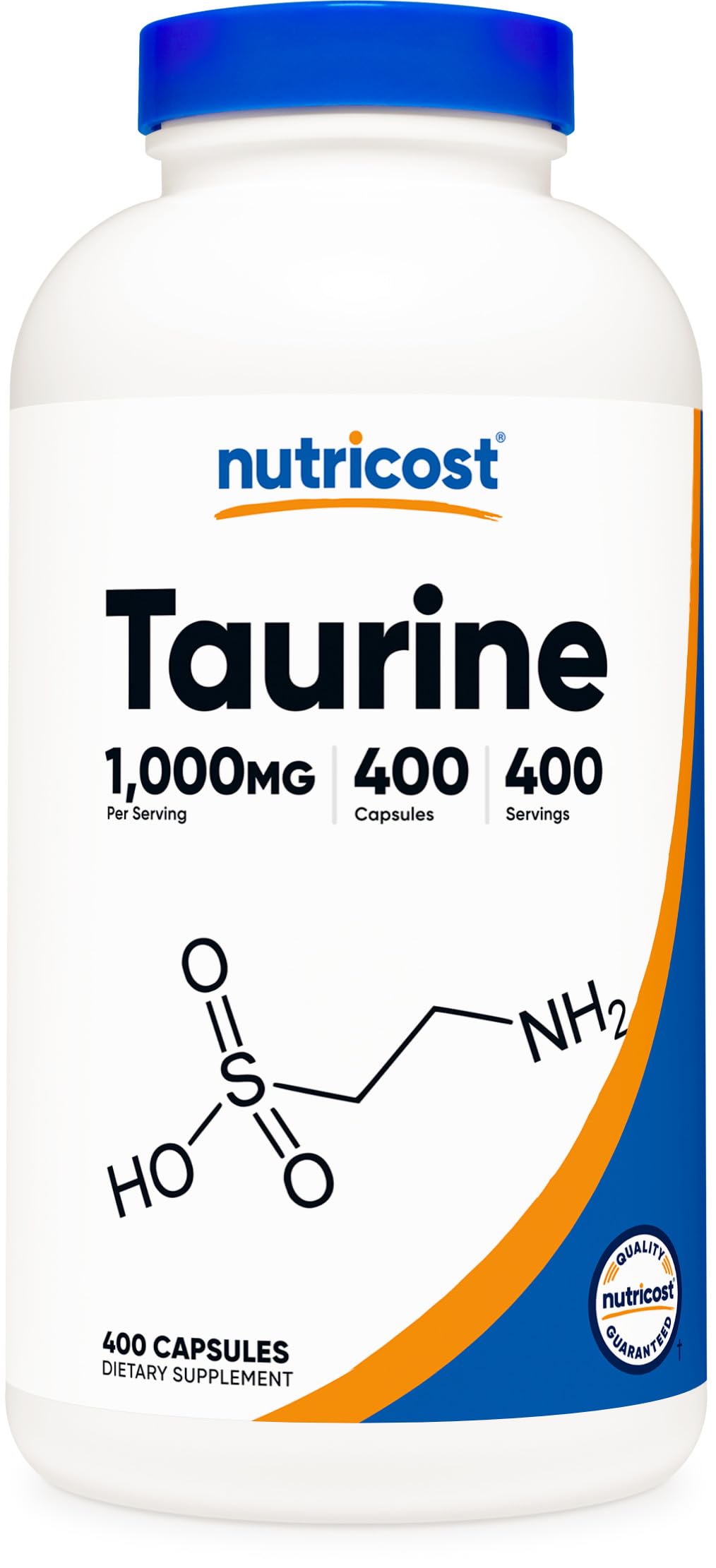 Nutricost Taurine 1000mg bottle with label
