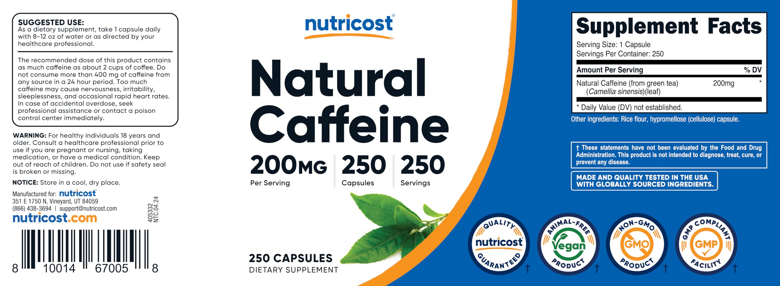 Nutricost third-party tested badge on packaging confirms independent verification