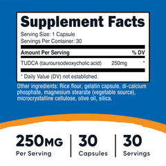 30 capsules per bottle of Tudca 250mg