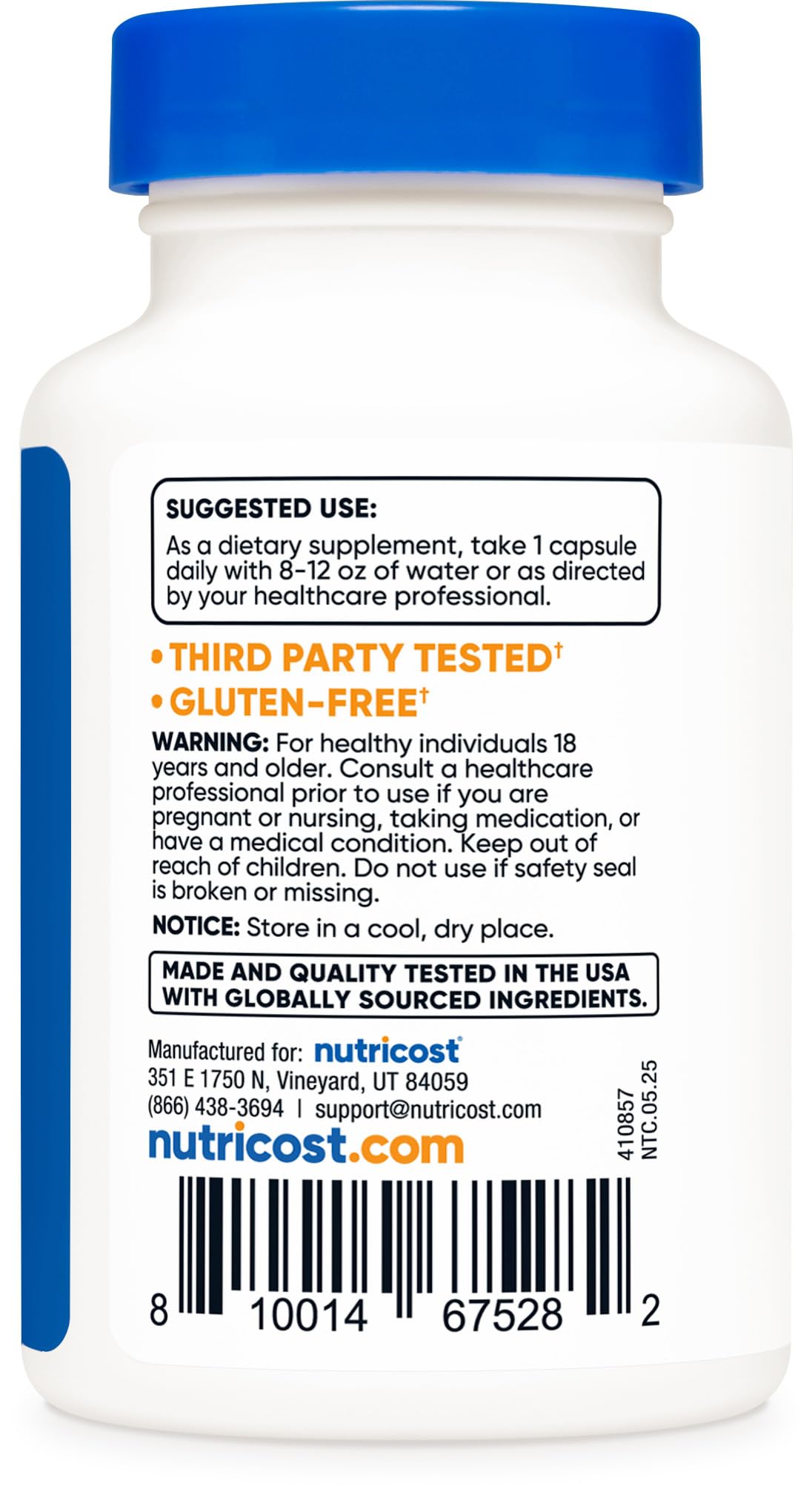 Nutricost Tudca product label with ingredients