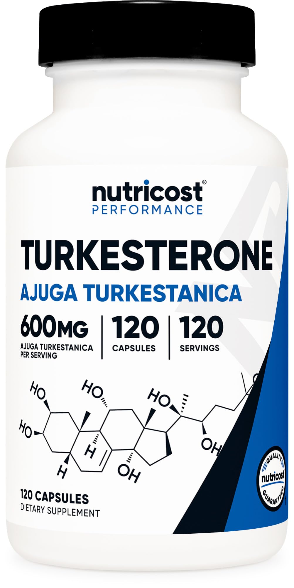 Nutricost Turkesterone 600mg bottle with 120 capsules