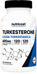 Nutricost Turkesterone 600mg bottle with 120 capsules