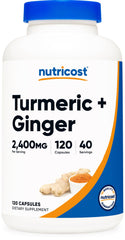 Nutricost Turmeric plus Ginger Capsules with Bioperine bottle label