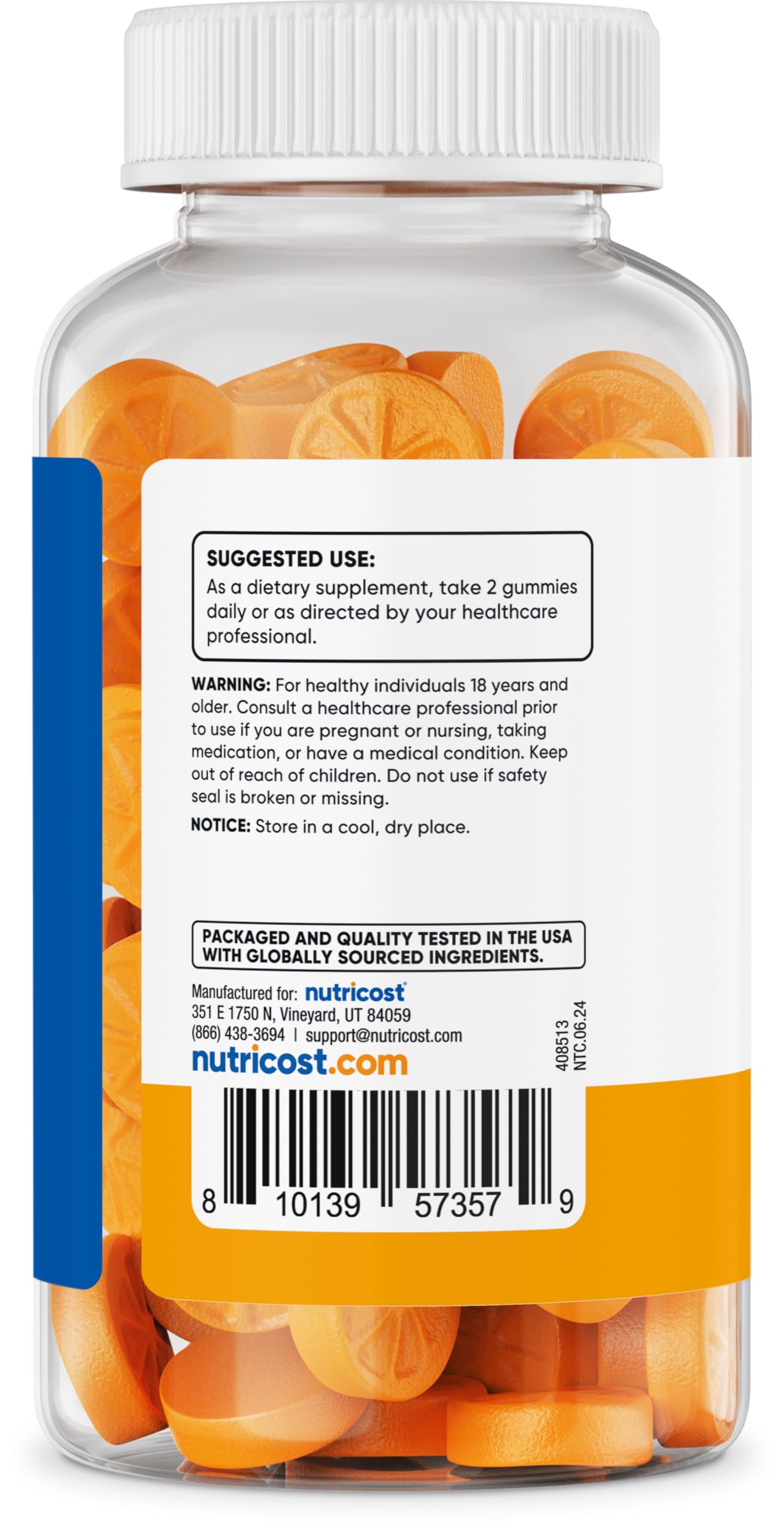 Ginger 20mg per serving noted on label