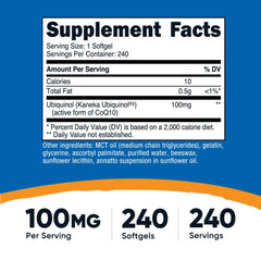 Close-up view of Nutricost Ubiquinol Softgels (100 mg)