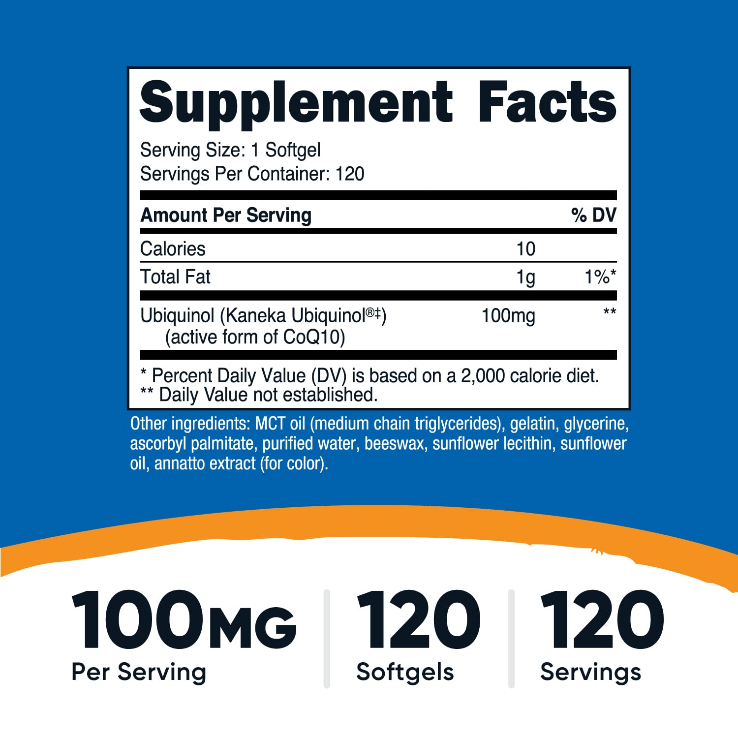 Close-up of Nutricost Ubiquinol Softgels capsules