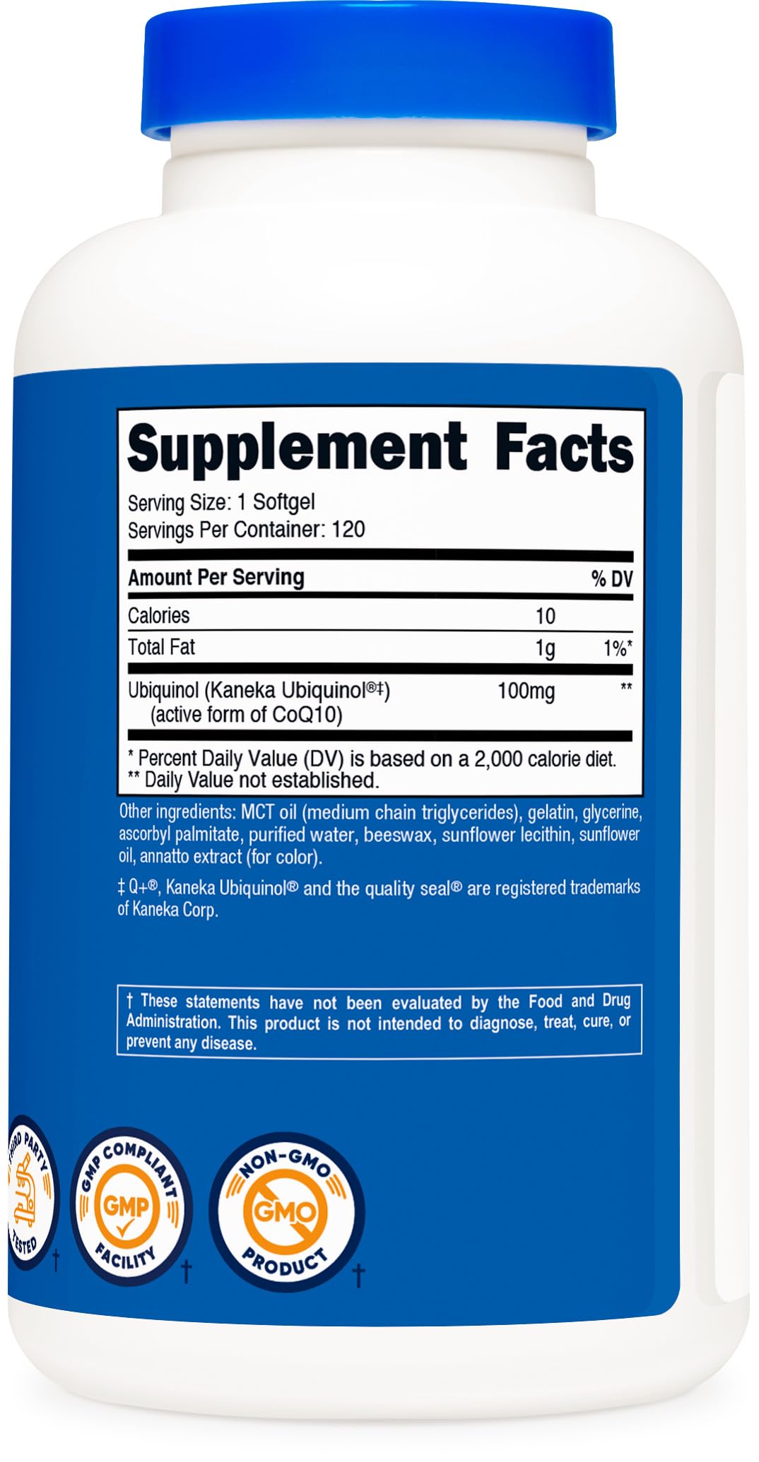 Packaged Nutricost Ubiquinol Softgels with 120 softgels