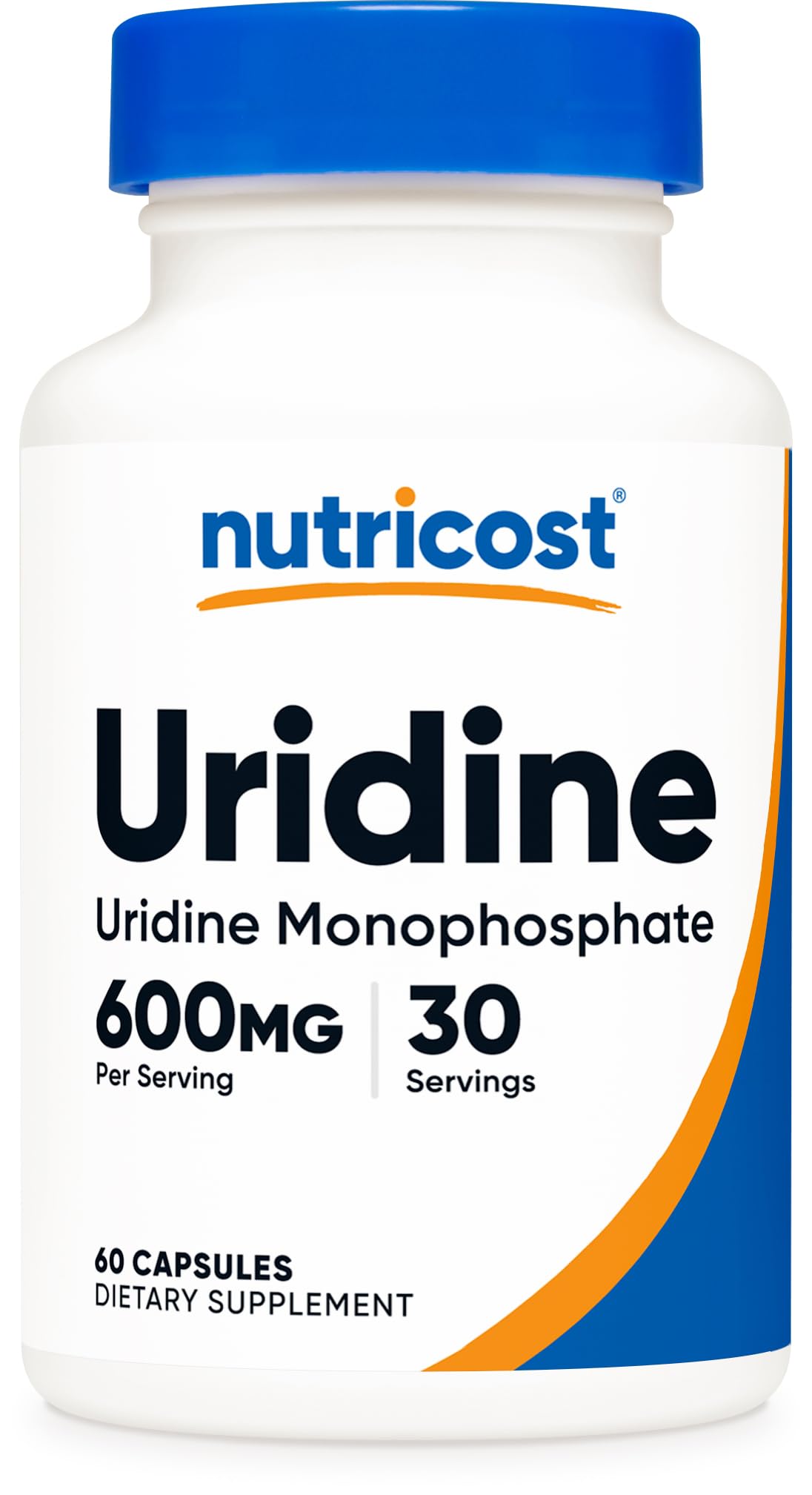 Bottle of Nutricost Uridine Monophosphate 60 capsules