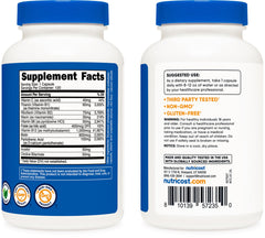 Close-up of ingredients and B vitamin list on label