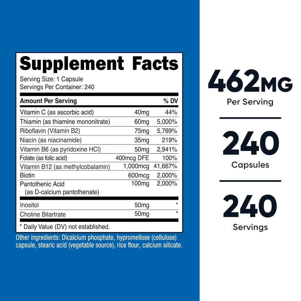 Bottle opened showing 240 vegetarian capsules