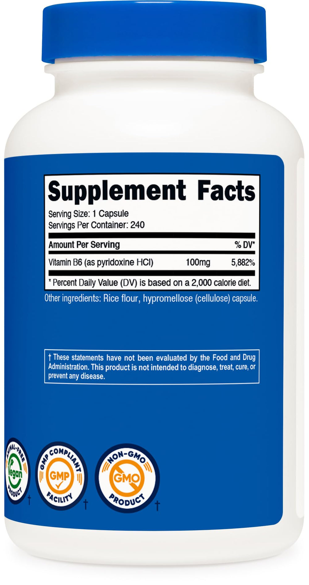 Serving size: 1 capsule of Vitamin B6 100mg