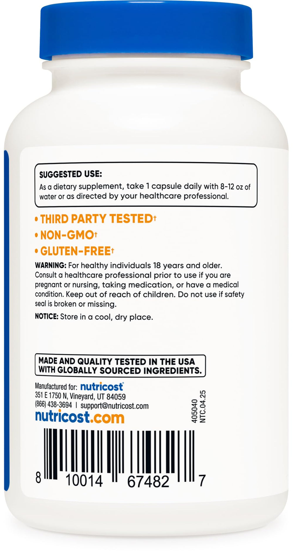 Vitamin B6 Pyridoxine HCl capsules from Nutricost