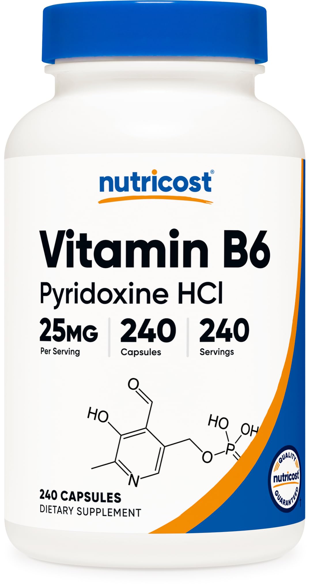 Nutricost Vitamin B6 25mg bottle with capsules